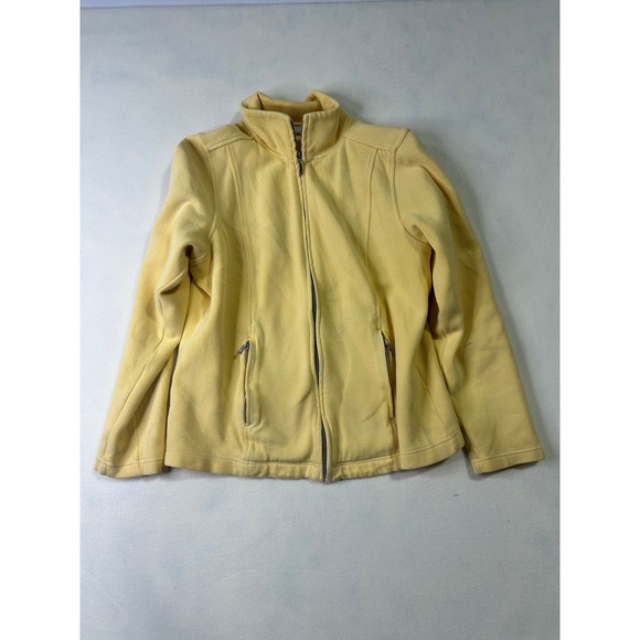 Lady Hathaway Jackets & Blazers - Lady Hathaway Womens Large Yellow Full Zip‎ Mock Neck Knit Jacket Pockets L/G